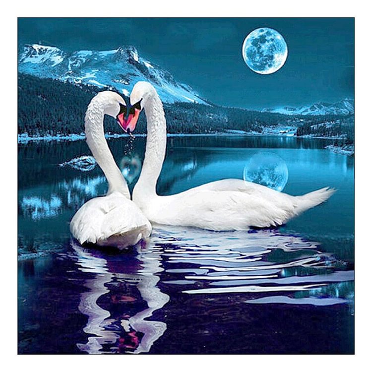 Swan Lake  Full Round Diamond Painting 30*30 cm