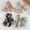 8PCS Floral Chiffon Bowknot Ribbon Hair Band Scrunchies