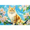 (60*40cm)Cat Flowers - Full Round Drill Diamond Painting