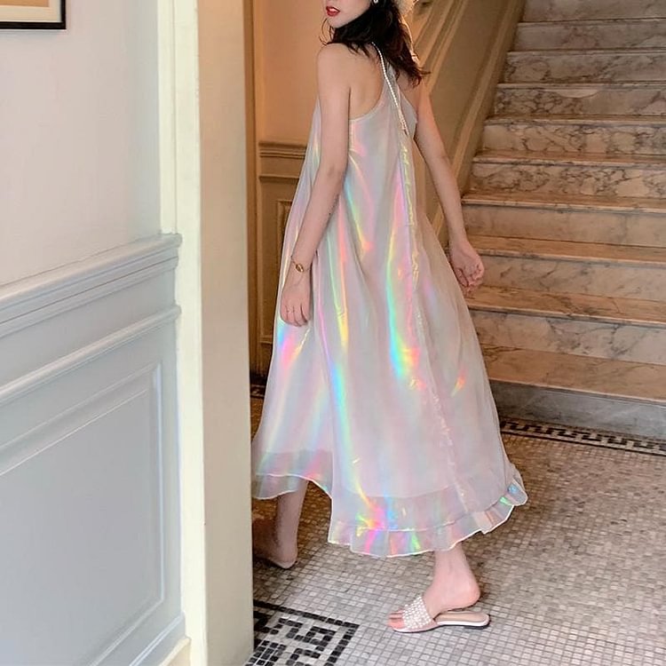 Pastel Hologram Rainbow Dress SP13817