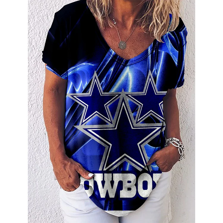 Dallas Cowboys Lightweight Short Sleeve V-Neck T-Shirt