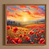 Fleur de coquelicot-plein rond diamant peinture-30 * 30cm
