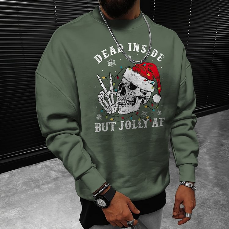 BrosWear Funny Christmas Dead Inside But Jolly AF Sweatshirt