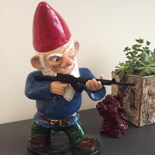 Combat Garden Gnome (in Standing Position With M-16)(🔥buy 3 Get 1 Free🔥 