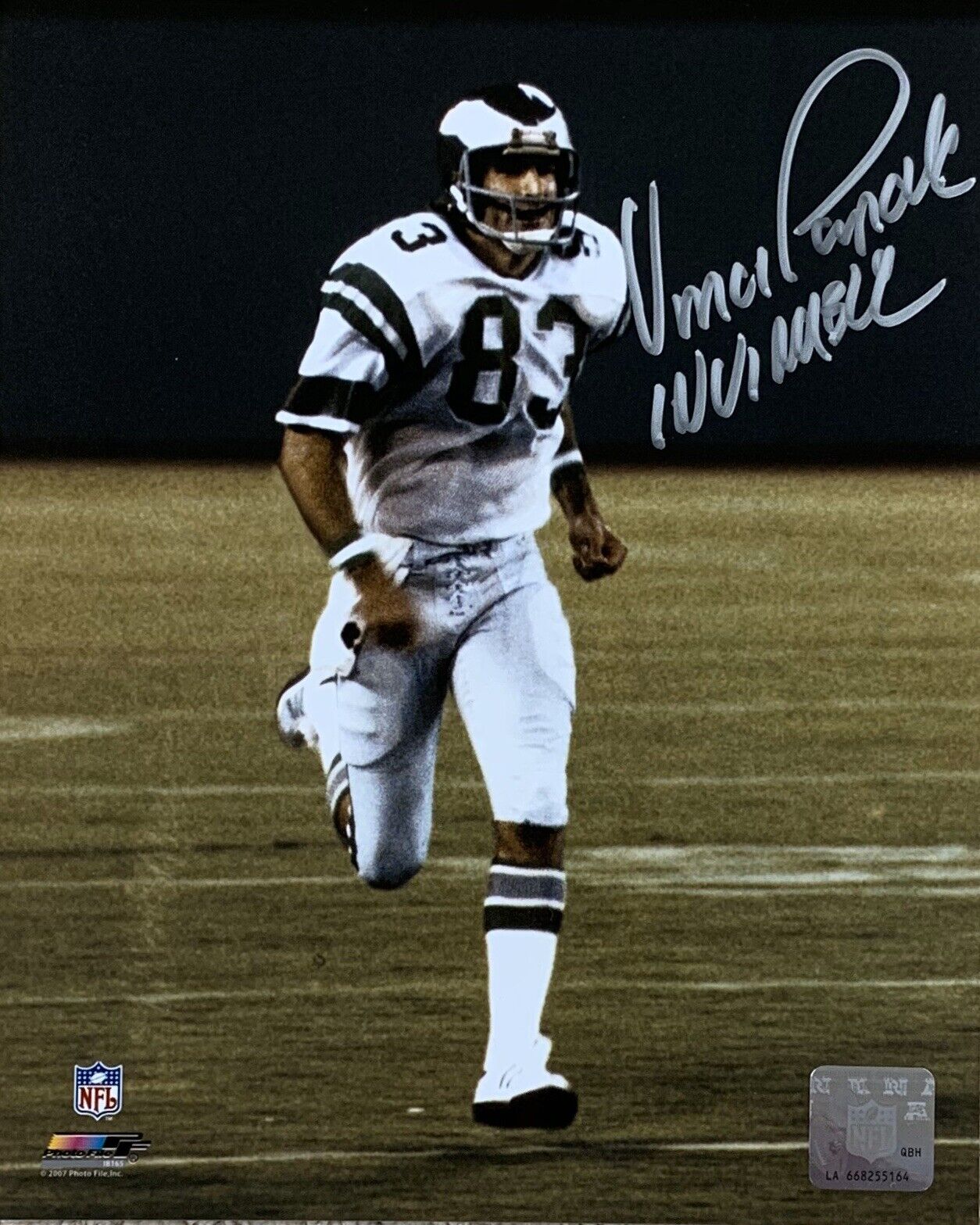 Vince Papale “Invincible” Philadelphia Eagles #83 Autographed 8x10 Pose #1