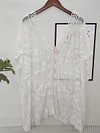 Gauze Crochet V-Back Cover-Ups Tops