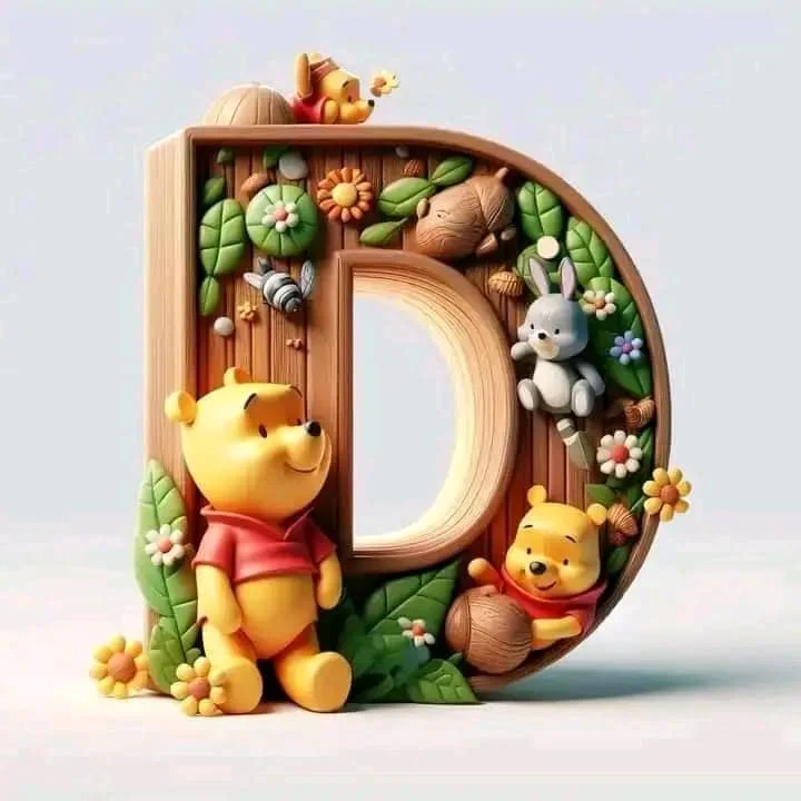 Diamond Painting - Full Round Drill - Pooh&Alphabet(Canvas|40*40cm)