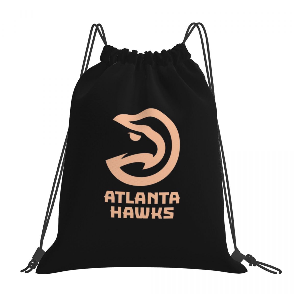 Atlanta Hawks Pale Yellow Logo Foldable Sports Gym Drawstring Bag