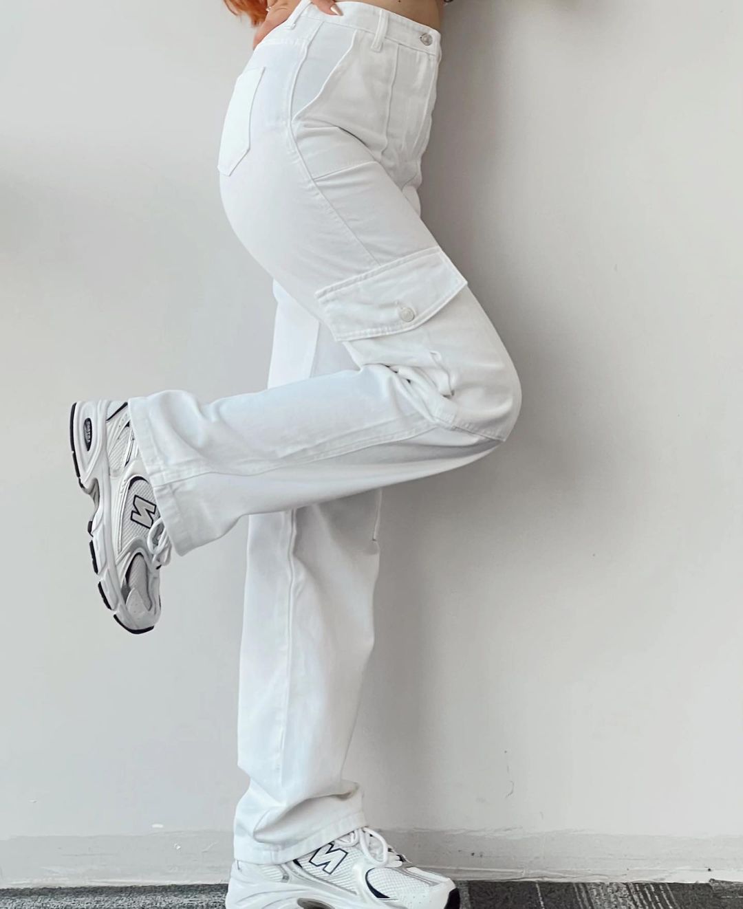 tomboy fits New Versatile Casual Mid-Waist Three-Dimensional Pocket Long Waist Tight Tooling Casual American Style