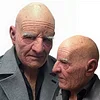 Realistic Old Man Mask, Halloween Face Mask With Visible Latex Headdress Headgear Mask Novelty Costume Party Props