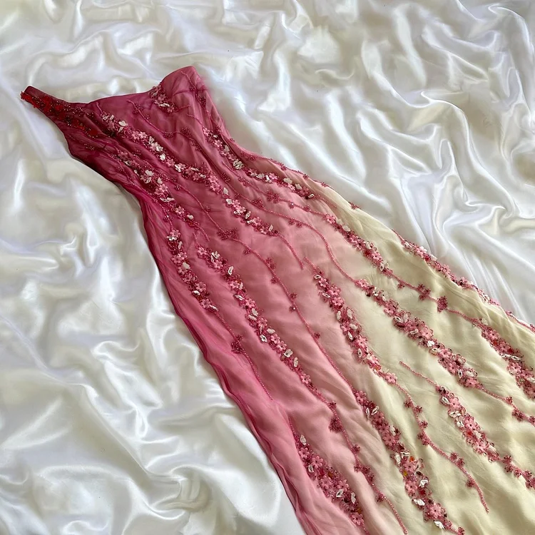 Women's White and Pink Dress