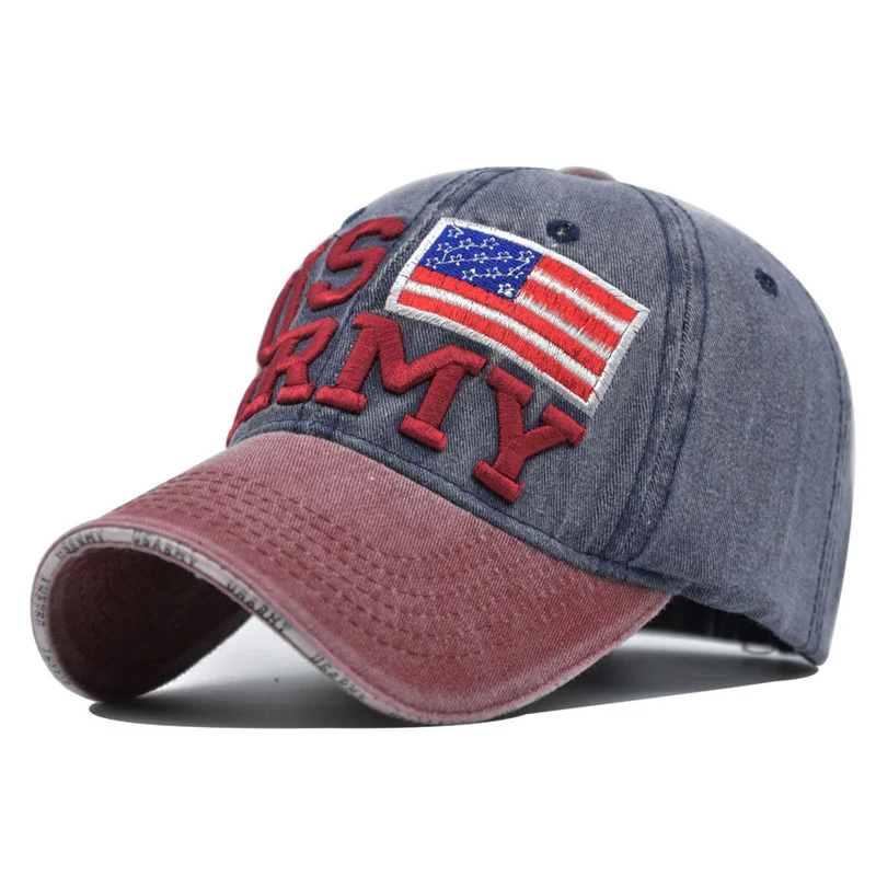 Us Army Flag Embroidered Retro Adjustable Baseball Hat