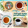 6Pcs/set Diamond Painting Wooden Snowman Coaster Cup Cushion With Holder