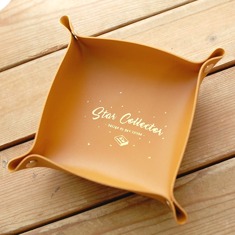 Fromthenon Solid Color Starlight Collectors Limited Leather Storage Case Folding Portable Retro Desktop Storage Box