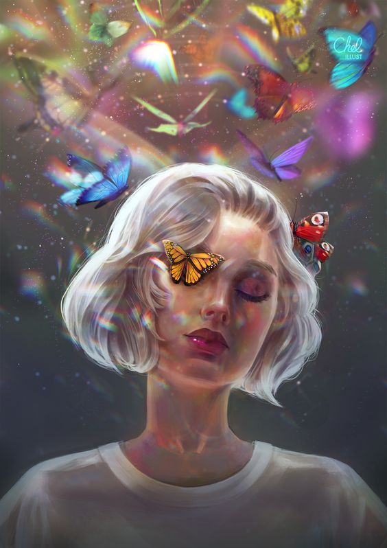Fantasy Butterfly Girl 40*50CM(Canvas) Full Round Drill Diamond Painting gbfke