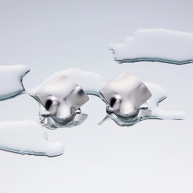 1 Pair Minimalist Geometric Plating Titanium Steel 18K Gold Plated Ear Studs