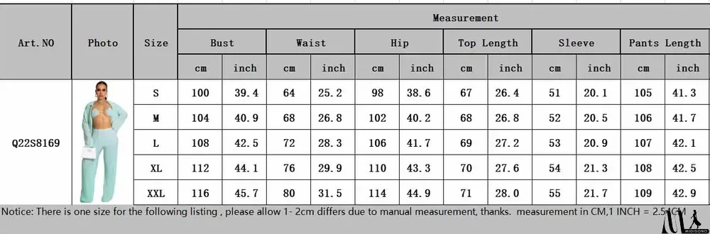 MidiSono - Fall Solid Color Wide Leg Pants Three-Piece Set