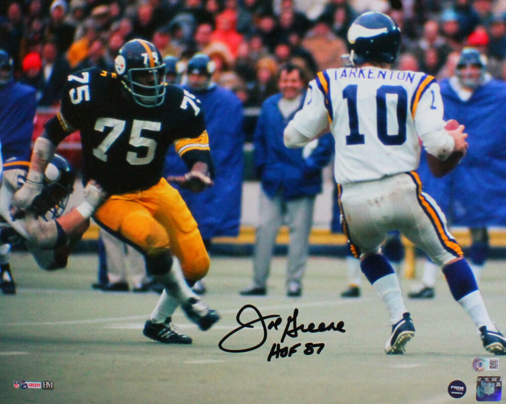 Joe Greene Autographed 16x20 HM Photo Poster painting V. Vikings w/HOF - Beckett W Hologram *Blk