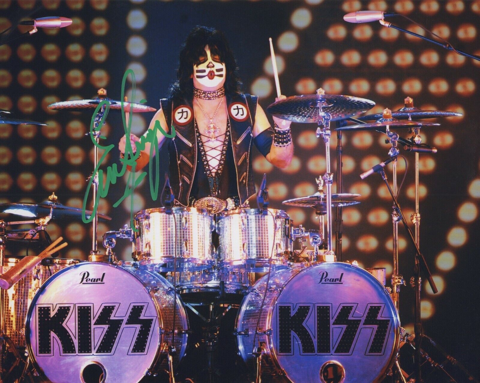 ERIC SINGER AUTOGRAPH SIGNED KISS 8X10 Photo Poster painting DRUMMER CATMAN