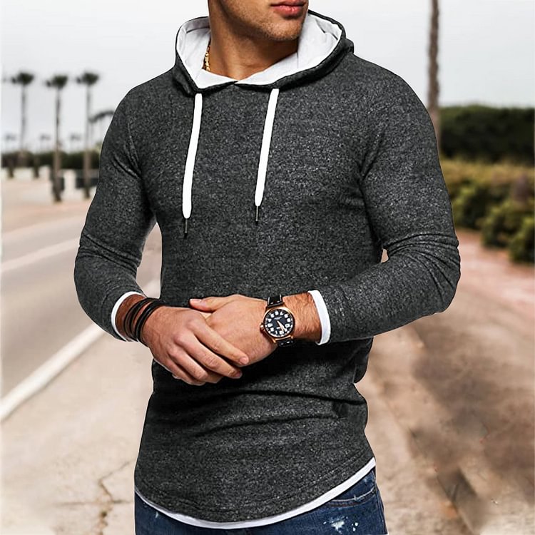 BrosWear Men's Sport Outwear Snowflake Hoodie Long Sleeve Sweatshirt