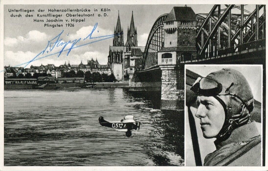 Great War Jasta 5 ace Hans Joachim von Hippel signed Photo Poster painting - UACC DEALER