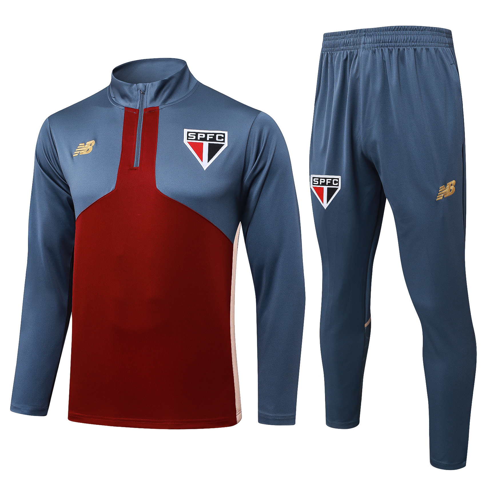 2025/2026 S&atilde;o Paulo Half-Pull Training Suit Maroon Football Shirt 1:1 Thai Quality