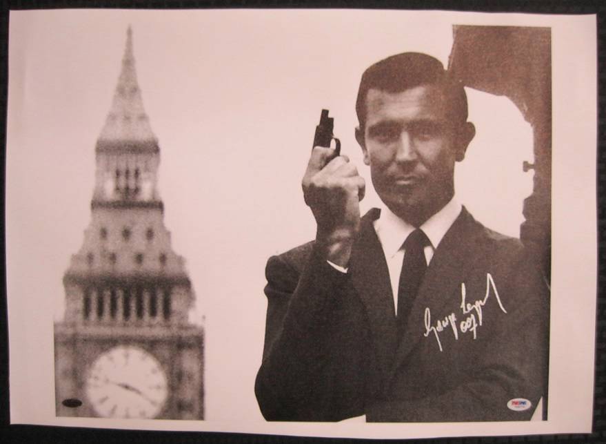 George Lazenby Hand Signed James Bond 16x20 Canvas 007 Auto PSA/DNA COA A