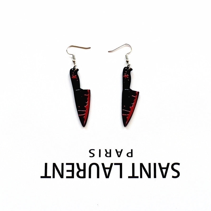 Halloween Novelty Knife Arylic Festival Earrings