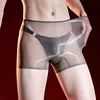 Men's Sexy Ultra-Thin Sheer Glossy Boxer Briefs