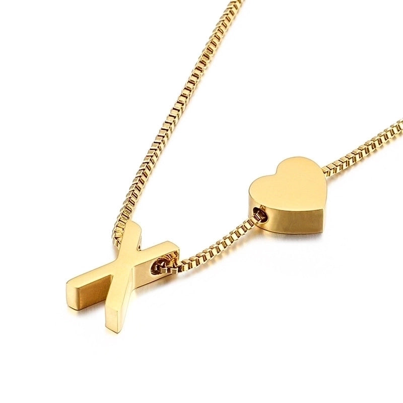 Titanium Steel 18K Gold Plated Korean Style Plating Letter Necklace