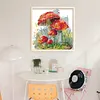 Red Mushroom In Grass-14CT Stamped Cross Stitch 21*21cm/8.27*8.27in tapestrymarket