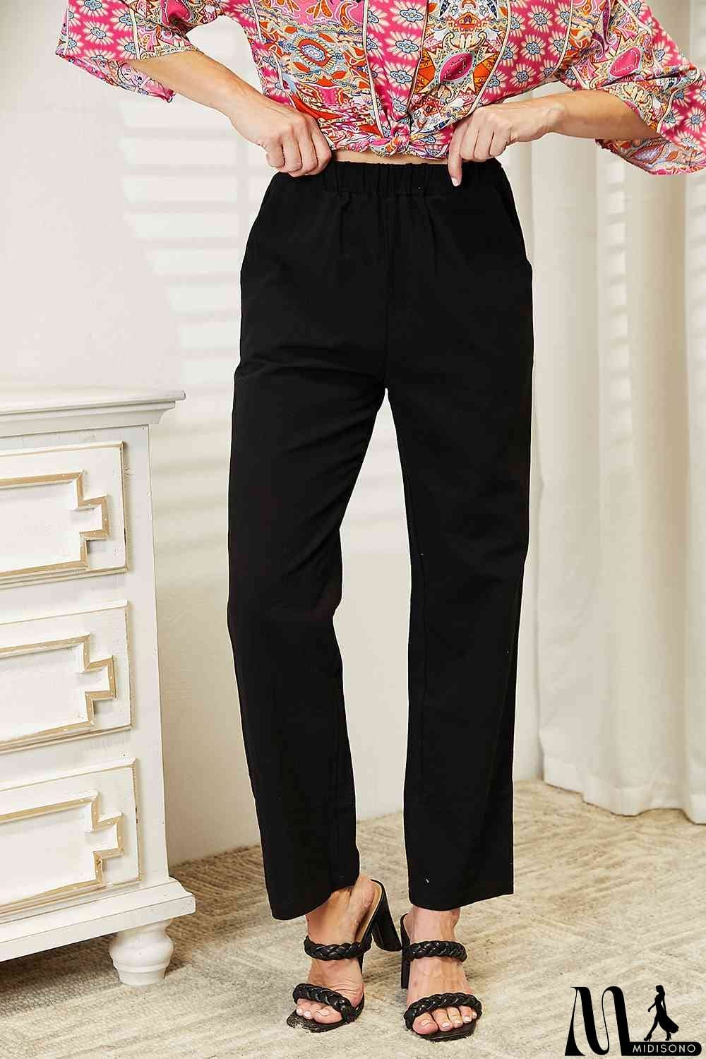 MidiSono - Double Take Pull-On Pants with Pockets