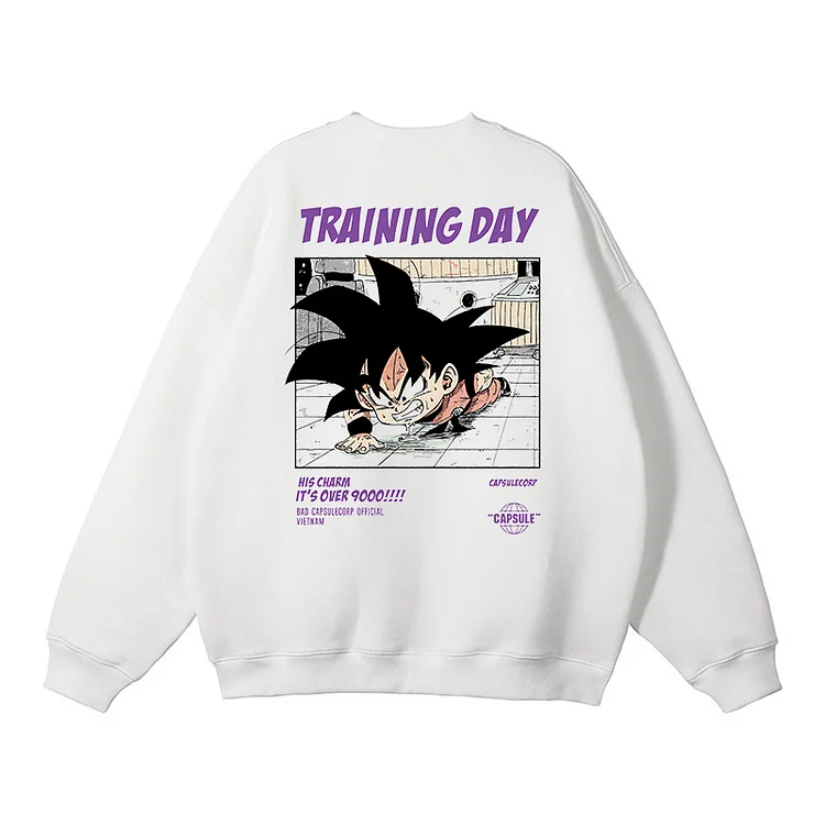 Pure Cotton Dragon Ball Little Goku Traning Day Pullover weebmemes