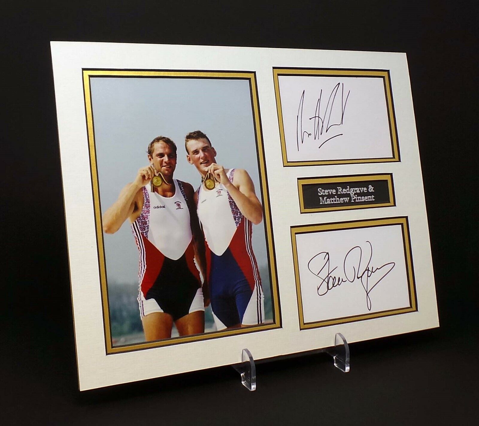 Redgrave & Pinsett Signed Mounted Photo Poster painting Display AFTAL COA Medal Winning Rowers