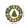 Special Shaped Diamond Painting Hanging Wreath Xmas Elk Christmas with LED Light