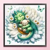 Lotus Dragon-11CT Stamped Cross Stitch 50*50cm/19.69*19.69in