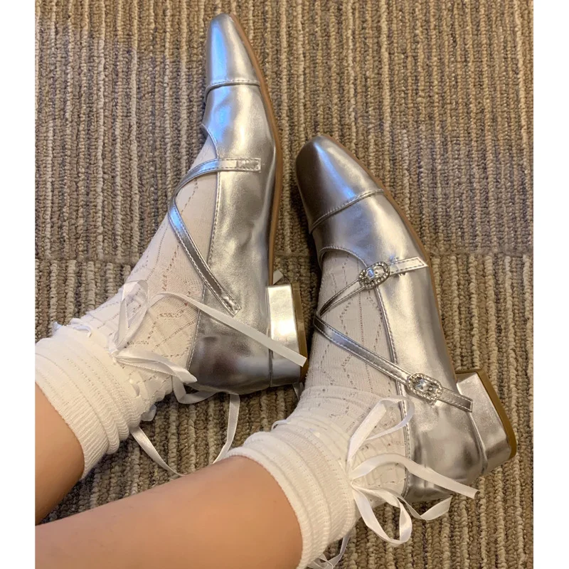 Breakj Breakj Ballet Small Leather Shoes French Mary Jane Shoes Square Head Down Single Shoes Women's Spring And Autumn Evening Shoes