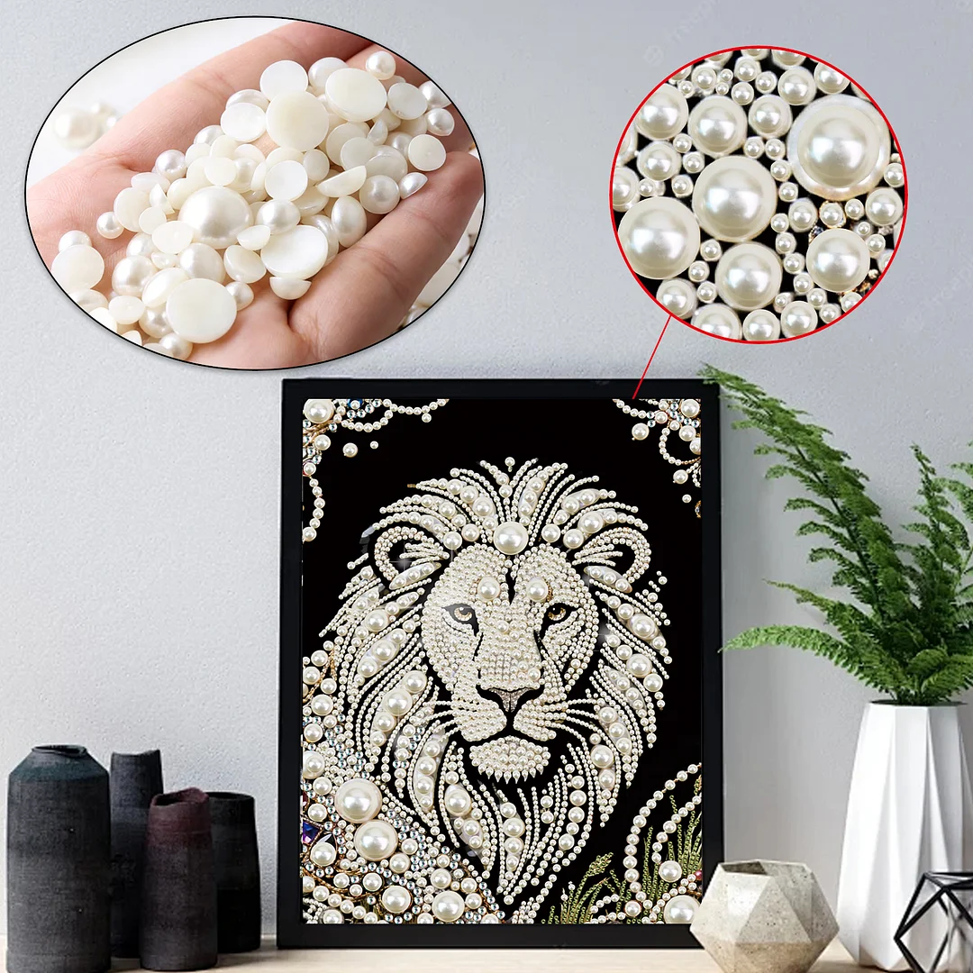 Lion Special Shaped 5D DIY Partial Drill Diamond Painting Kit Home Art 30x40cm