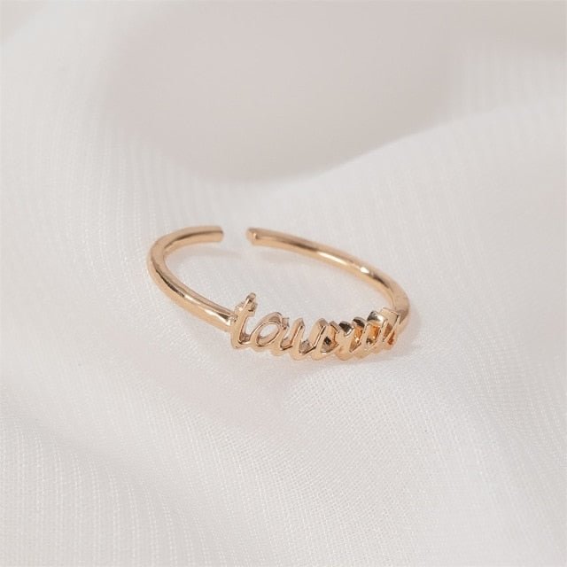YOY-Minimalist thin Open Gold 12 Star Signs Finger Rings