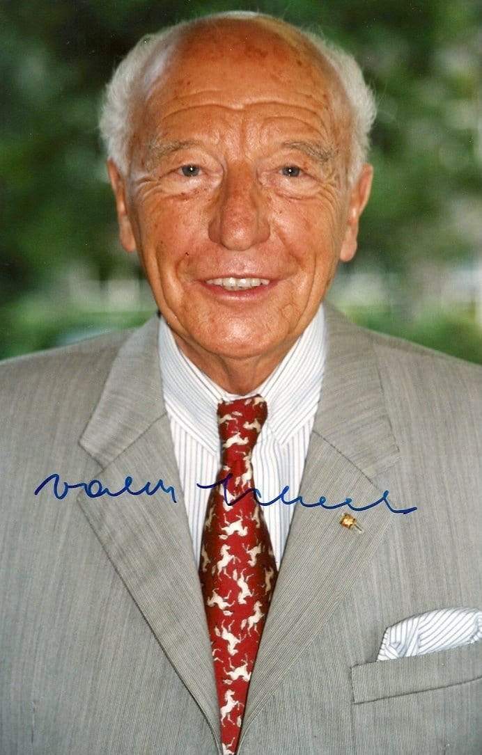 Walter Scheel (+) PRESIDENT OF GERMANY autograph, In-Person signed Photo Poster painting