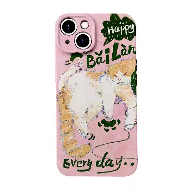 Doodle Artsy Cat Phone Case