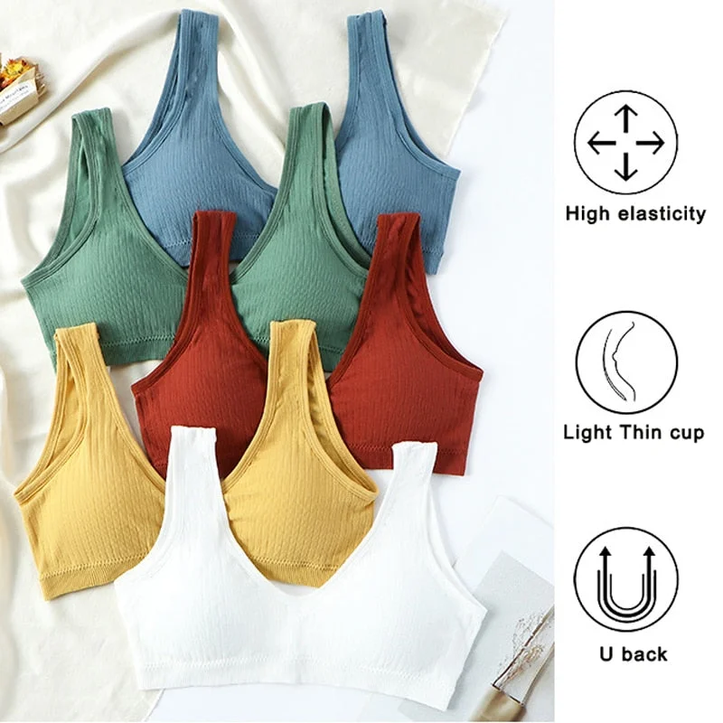 CINOON Sexy Seamless Lingerie Set Padded Bra Set Wireless Women's Underwear U-Shaped Backless Bralette Lingeries Soft Crop Top