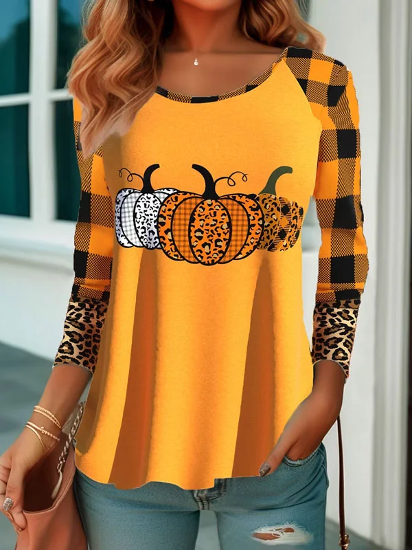 Basic Halloween Pumpkin Women's Top