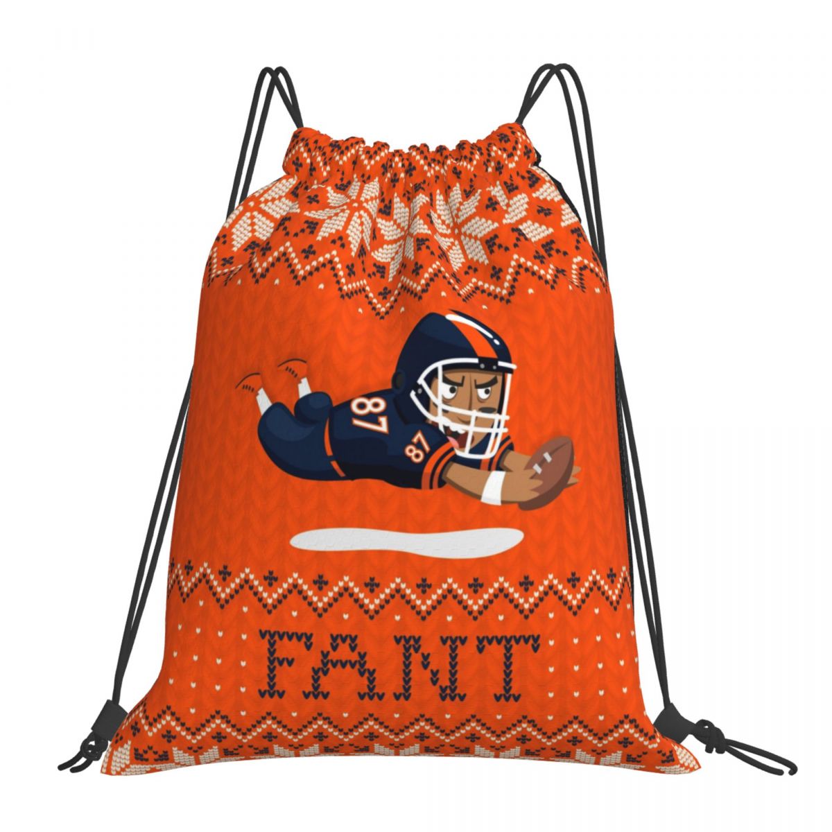 Denver Broncos Noah Fant Pixel Drawstring Bags for School Gym