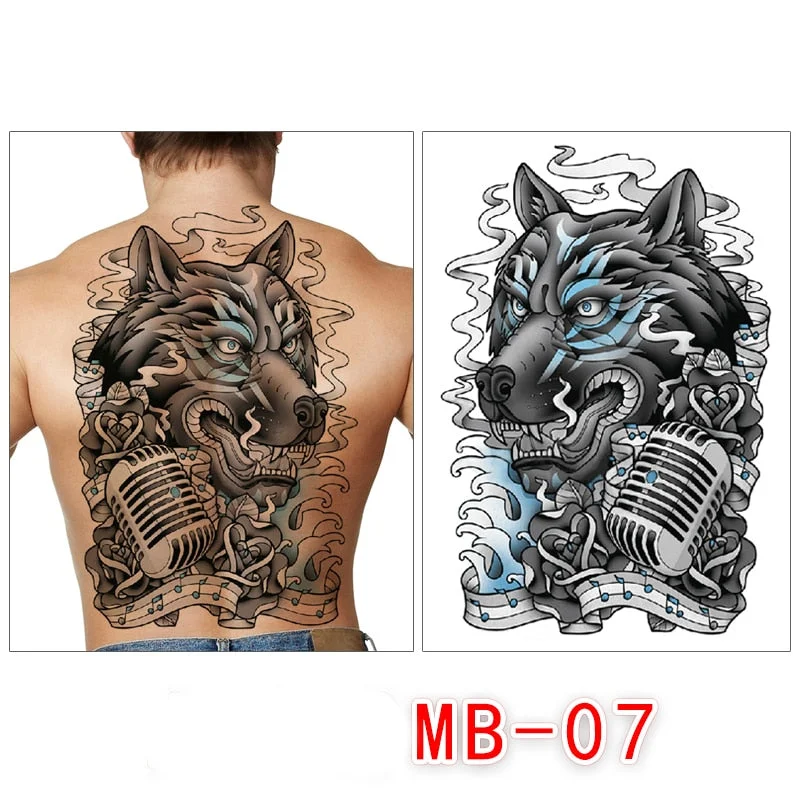 Waterproof temporary men tattoos tattoo full back large tatoo fake dragon girl tattoo body art sticker sexy decals transferable