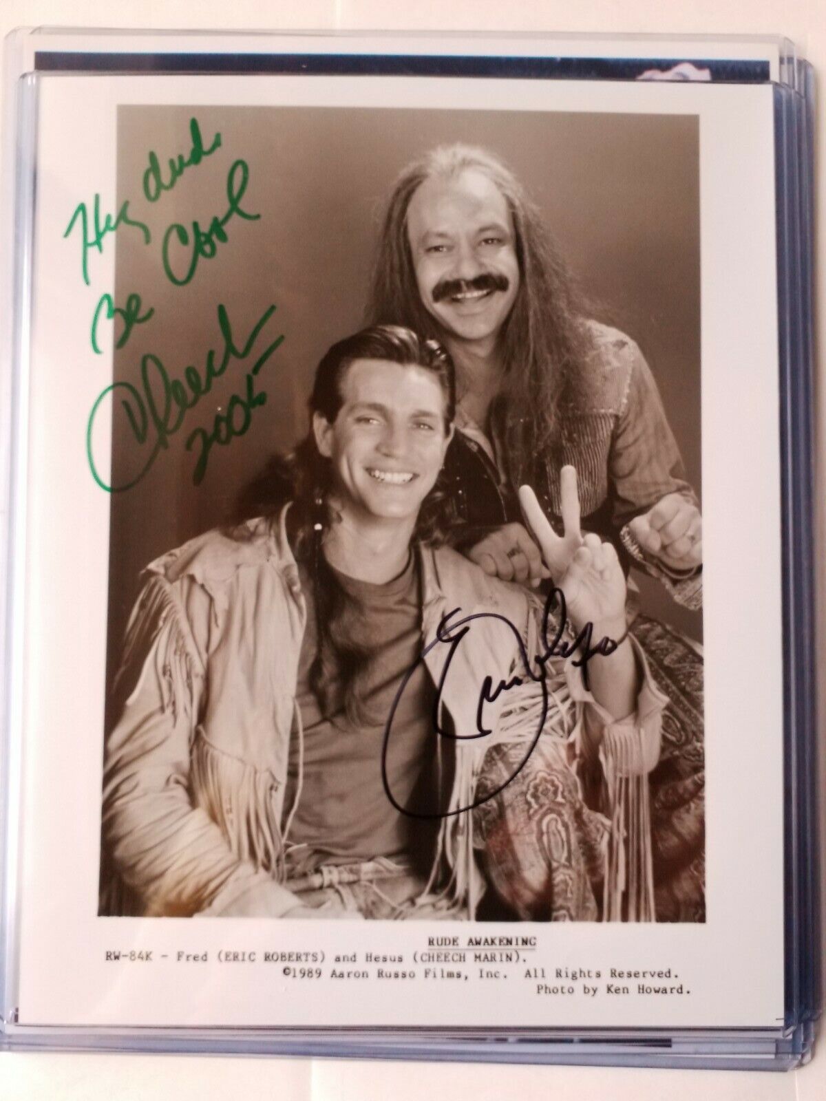 CHEECH MARIN & ERIC ROBERTS Signed AUTOGRAPH 8 x 10 Photo Poster painting