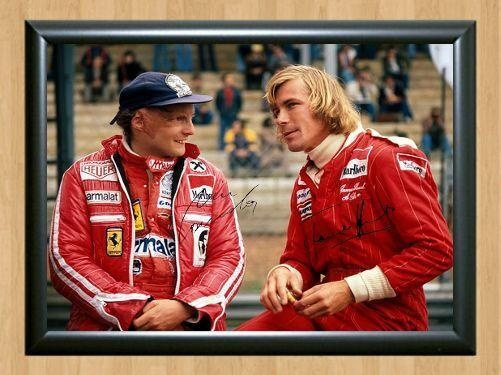 Niki Lauda James Hunt 1976 Signed Autographed Photo Poster painting Poster Print Memorabilia A3 Size 11.7x16.5