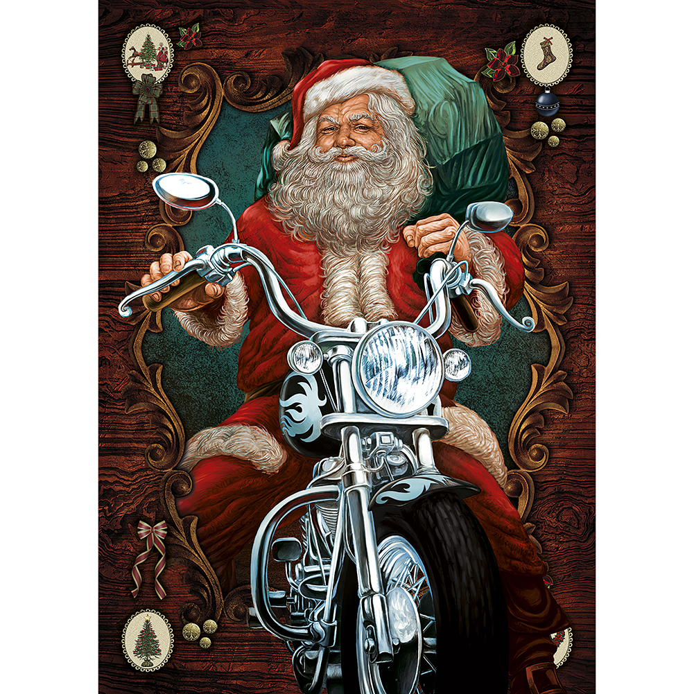 

Santa Motorcyclist - Round Drill Diamond Painting - 40*55CM, 501 Original