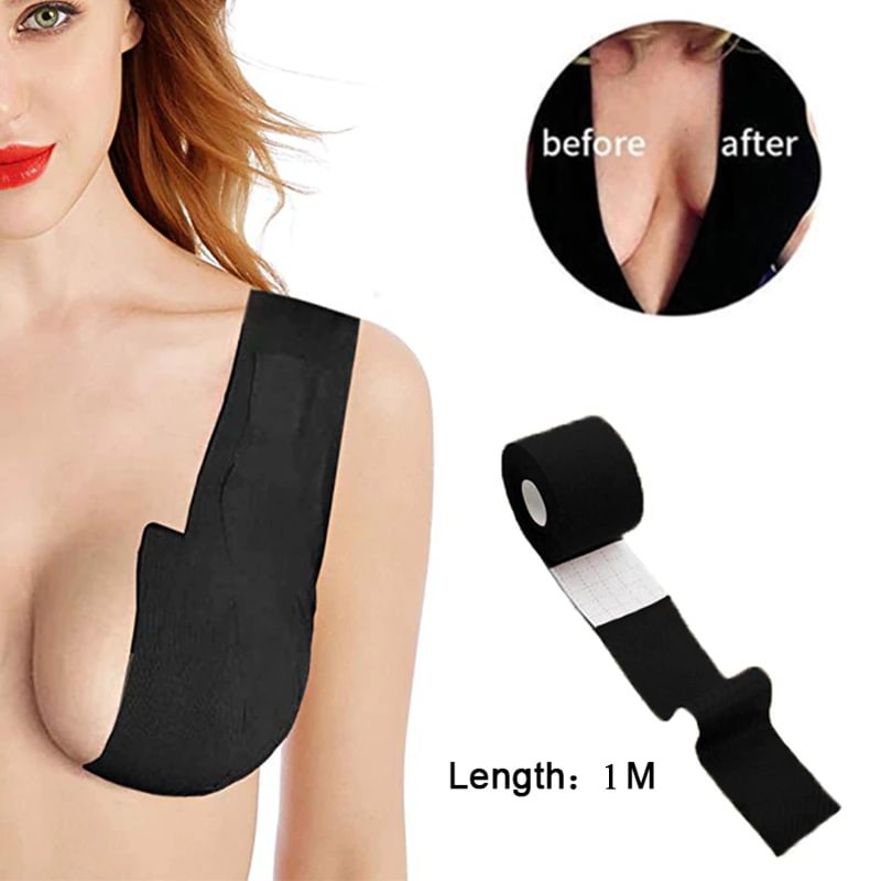 Uaang 1 Roll Women Push Up Bras For Self Adhesive Silicone Breast Stickers Strapless Body Invisible Bra DIY Breast Lift Up Boob Tape