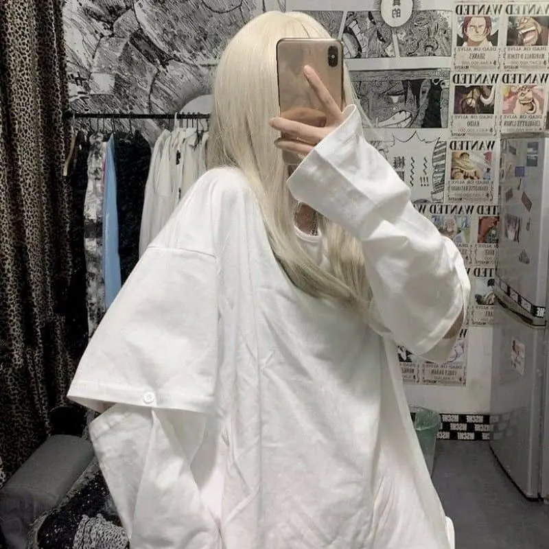 2020 New Long-sleeved Female Students Korean Version Of Loose Detachable Sleeves Solid Color Wild T-shirt Top Tide Autumn